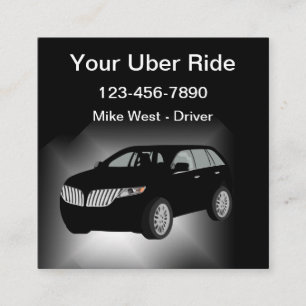 Cartão De Visita Quadrado Chamada de carona com motorista Uber sofisticado e