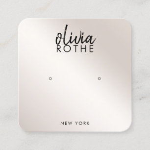 Cartão De Visita Quadrado Champanhe Dourado de Gradiente de Script de Assina