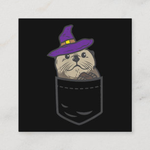 Cartão De Visita Quadrado chapéu de bruxa-de-bolso  gordo presente de hallo