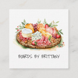 Cartão De Visita Quadrado Charcuterie Cheese Meat Conselho