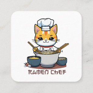 Cartão De Visita Quadrado Chef de Ramen