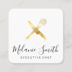 Cartão De Visita Quadrado Chef Executivo