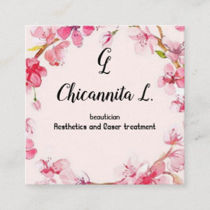 Cartão De Visita Quadrado Cherry blosom Primavera Sakura Japonês