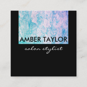 Cartão De Visita Quadrado Chic Colorful Grunge