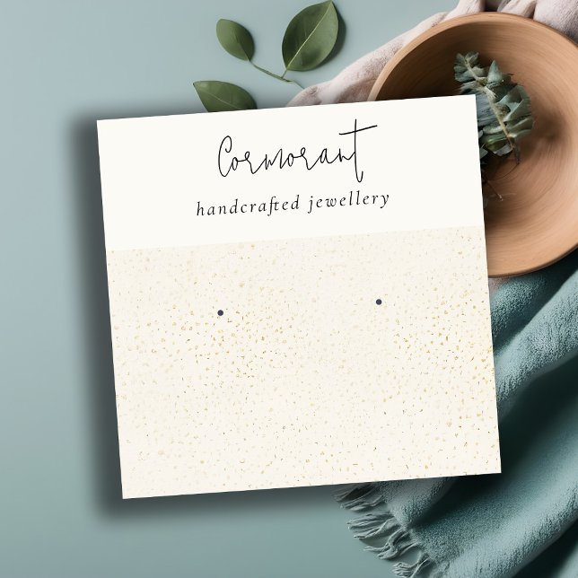 Cartão De Visita Quadrado Chic - Dourada Textura branca esboçada, Holhador d (Criador carregado)