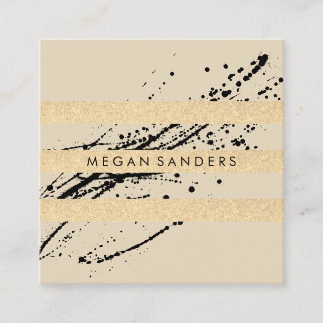 Cartão De Visita Quadrado Chic e Glamor Expressivos / Stripes (Frente)