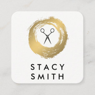 Cartão De Visita Quadrado Chic Faux Dourado Esmagado Stylist