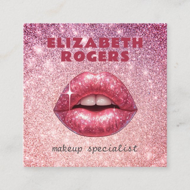 Cartão De Visita Quadrado Chic Modern Professional Makeup Artist QR Code (Frente)