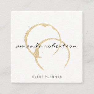 Cartão De Visita Quadrado Chic Wine Stain