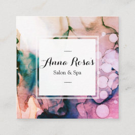 Cartão De Visita Quadrado Chique artístico abstrato da lavanda dos termas &