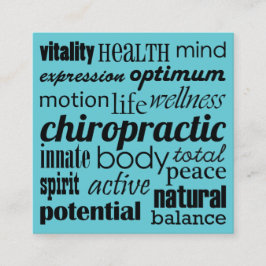 Cartão De Visita Quadrado Chiropractic Word Collage Chiropractic