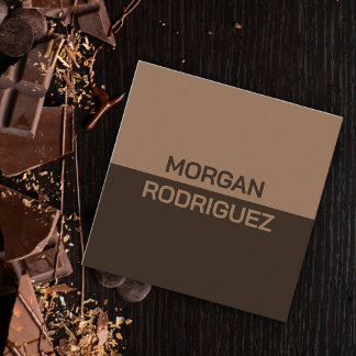 Cartão De Visita Quadrado Chocolate pastel minimalista colorido código QR mo