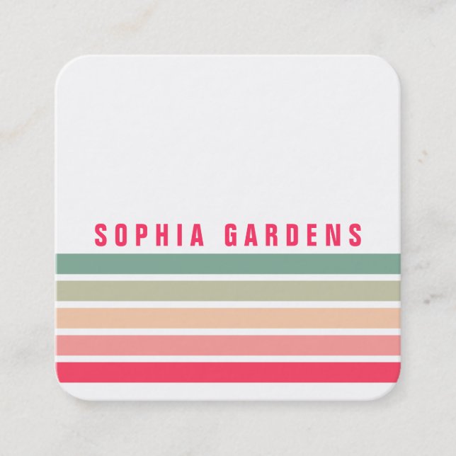 Cartão De Visita Quadrado Cinco faixas - cores 01 (Frente)