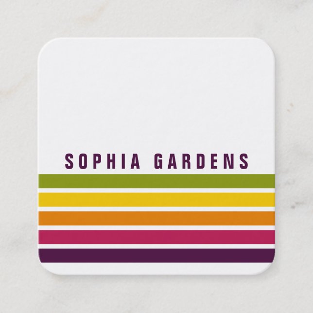 Cartão De Visita Quadrado Cinco faixas - cores 03 (Frente)