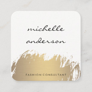 Cartão De Visita Quadrado Cinza Branca escovada