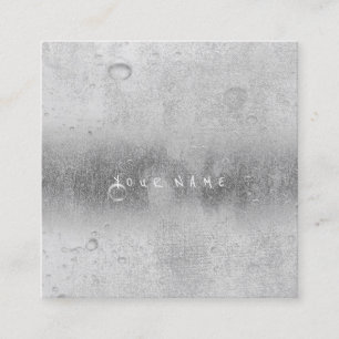 Cartão De Visita Quadrado Cinza Prata Cinza Água-Linhas