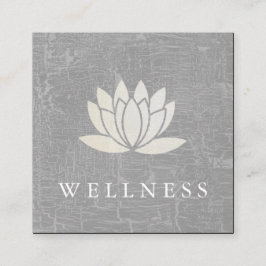 Cartão De Visita Quadrado Cinzas Marmoreadas com Flor Moderno Lotus