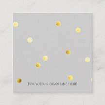 Cartão de visita quadrado cinzento Dourado do