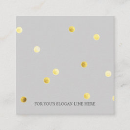 Cartão de visita quadrado cinzento Dourado do