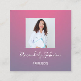 Cartão De Visita Quadrado Cirurgia de Enfermeiro Foto Personalizada de Saúde