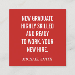 Cartão De Visita Quadrado Citação em negrito