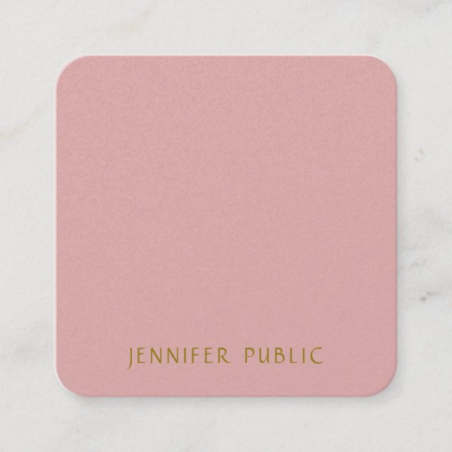 Cartão De Visita Quadrado Classe profissional de Modelo de luxo elegante mod (Frente)