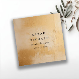 Cartão De Visita Quadrado Clássica, Beige, Dourada, Textura