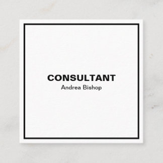 Cartão De Visita Quadrado Clássico de Quadro Limpo Simples
