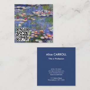 Cartão De Visita Quadrado Claude Monet - Lírios/Ninfas - Código QR