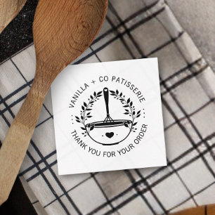 Cartão De Visita Quadrado Cliente comercial moderno da Whisk Bakery Obrigado