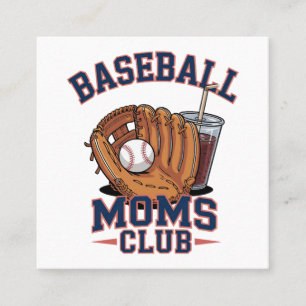 Cartão De Visita Quadrado Clube das Mães de Beisebol Dia das Mães