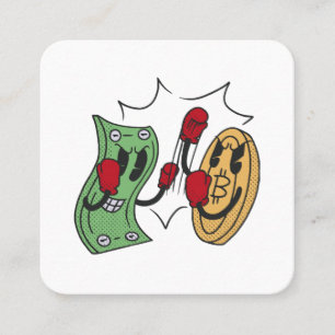 Cartão De Visita Quadrado Clube de Luta Crypto