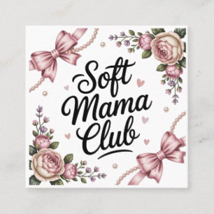 Cartão De Visita Quadrado Clube Soft Mama - Maternidade Suave