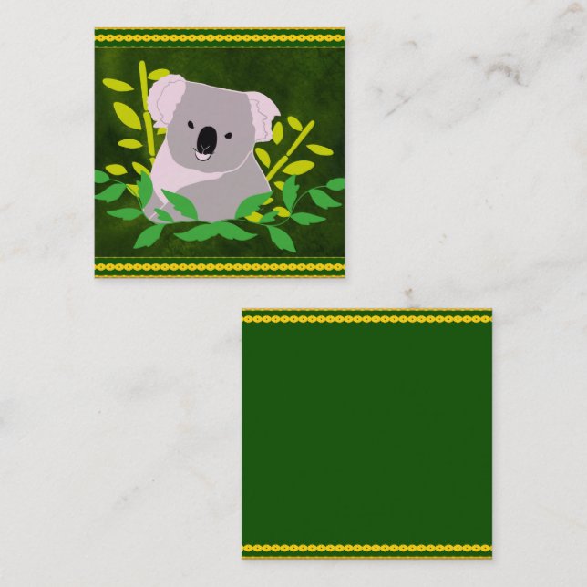 Cartão De Visita Quadrado Coala (Frente/Verso)