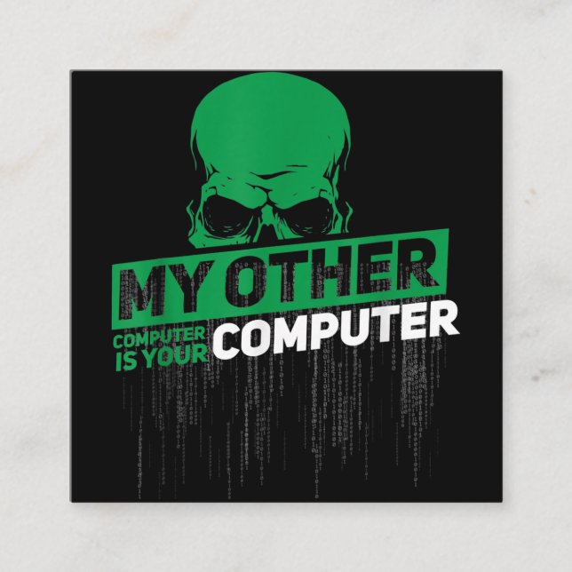 Cartão De Visita Quadrado Código Admin do Nerd Hacker do Engenheiro Sysadmin (Frente)