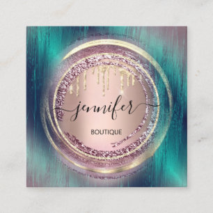 Cartão De Visita Quadrado Código QR Compro de logotipo Rosa verde unidades D