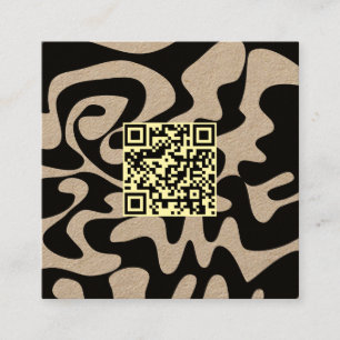 Cartão De Visita Quadrado Código QR Creme Neutro Tromboembre Granja Natural