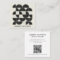 Código QR da Forma Geométrica Mínima Preta Branca