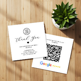 Cartão De Visita Quadrado Código QR de Avaliação Google Obrigado Moderno