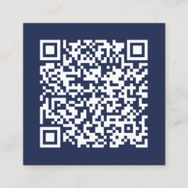 Cartão De Visita Quadrado Código QR de empresa personalizável Azul Marinho m