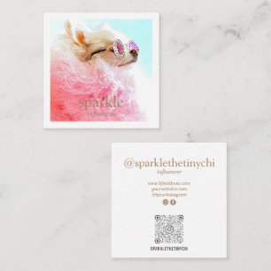 Cartão De Visita Quadrado Código QR de Foto Digitalizável de Quadro Moderno