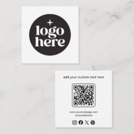 Cartão De Visita Quadrado Código QR de Logo de Mídia Social Personalizado