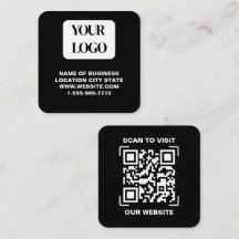 Código QR de Logo Preto Moderno para Site Quadrado