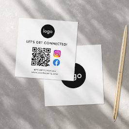 Cartão De Visita Quadrado Código QR de Mídia Social Moderna