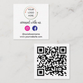 Cartão De Visita Quadrado Código QR de Mídia Social Moderna | Retrato Minima