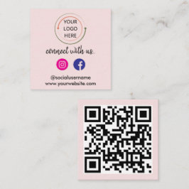 Cartão De Visita Quadrado Código QR de Mídia Social Moderna | Retrato Minima