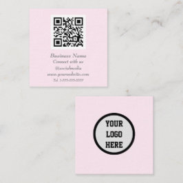 Cartão De Visita Quadrado Código QR de mídia social profissional - rosa digi