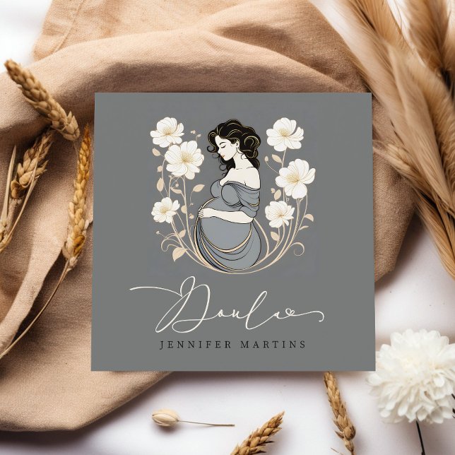 Cartão De Visita Quadrado Código QR de Nascimento e Pós-Parto Doula (Criador carregado)