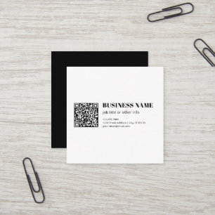Cartão De Visita Quadrado Código QR de negócios e texto retrô-moderno editáv