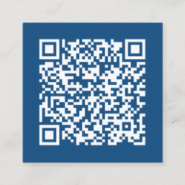 Cartão De Visita Quadrado Código QR de negócios personalizável azul mínimo